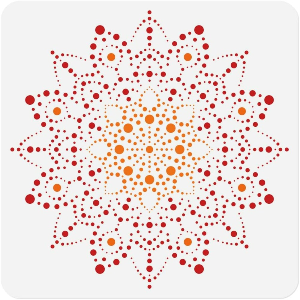 Woodworking Room - Dot Mandala Stencil Template 11.8 x