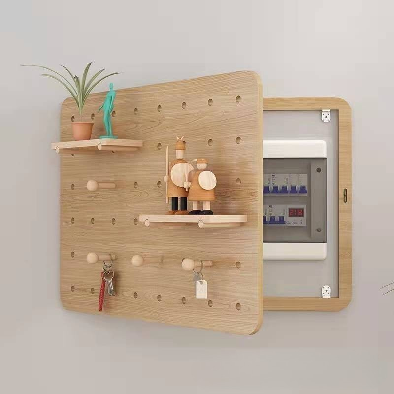 Woodworking Room - Solid Wood Pegboard Electrical Box Cover