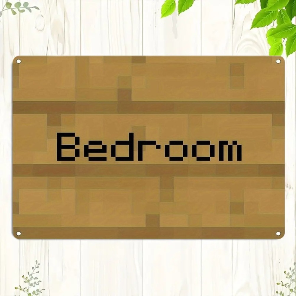 Woodworking Room - Vintage Pixel Art Bedroom Sign -