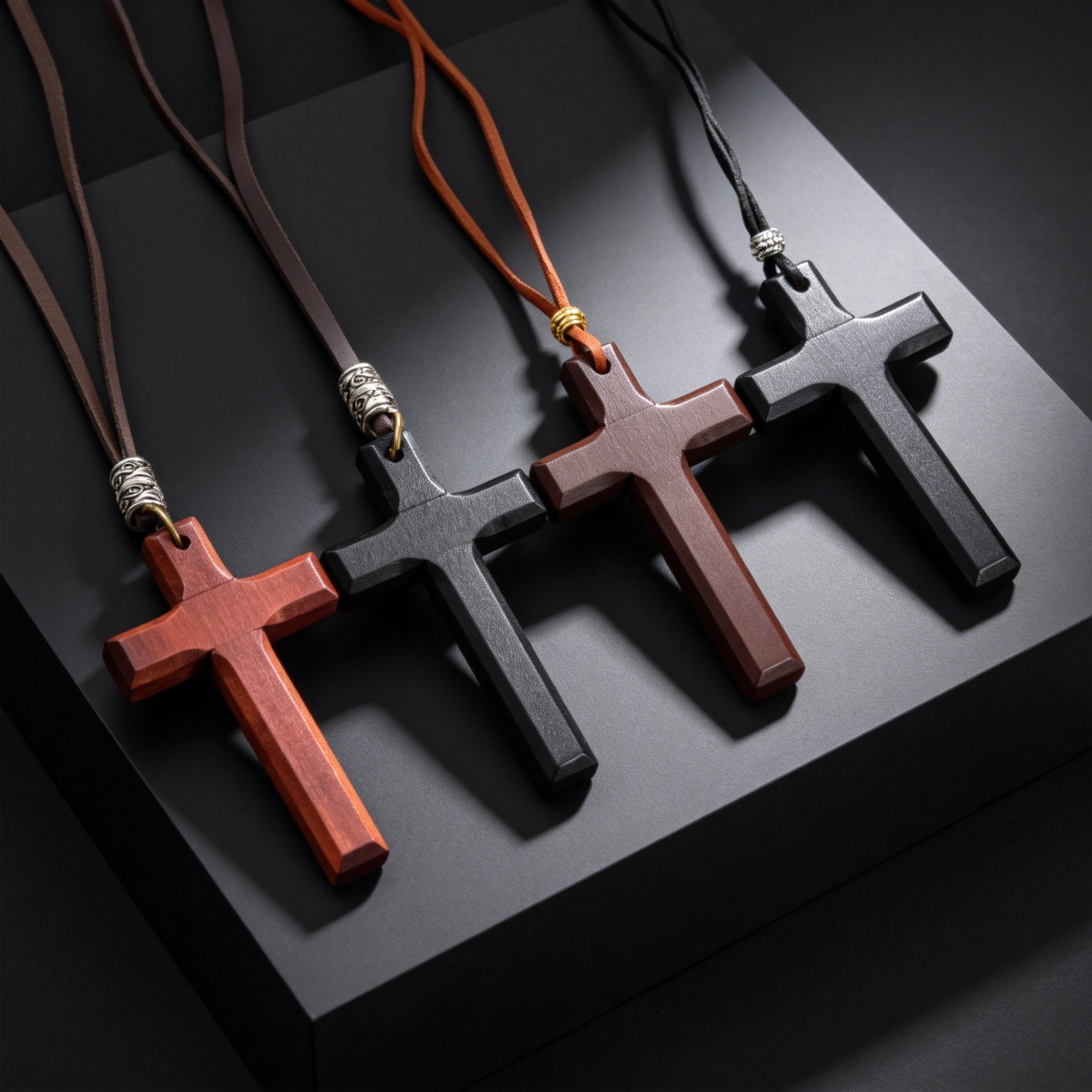 Woodworking Nc - Wooden Cross Necklace for Men Adjustable