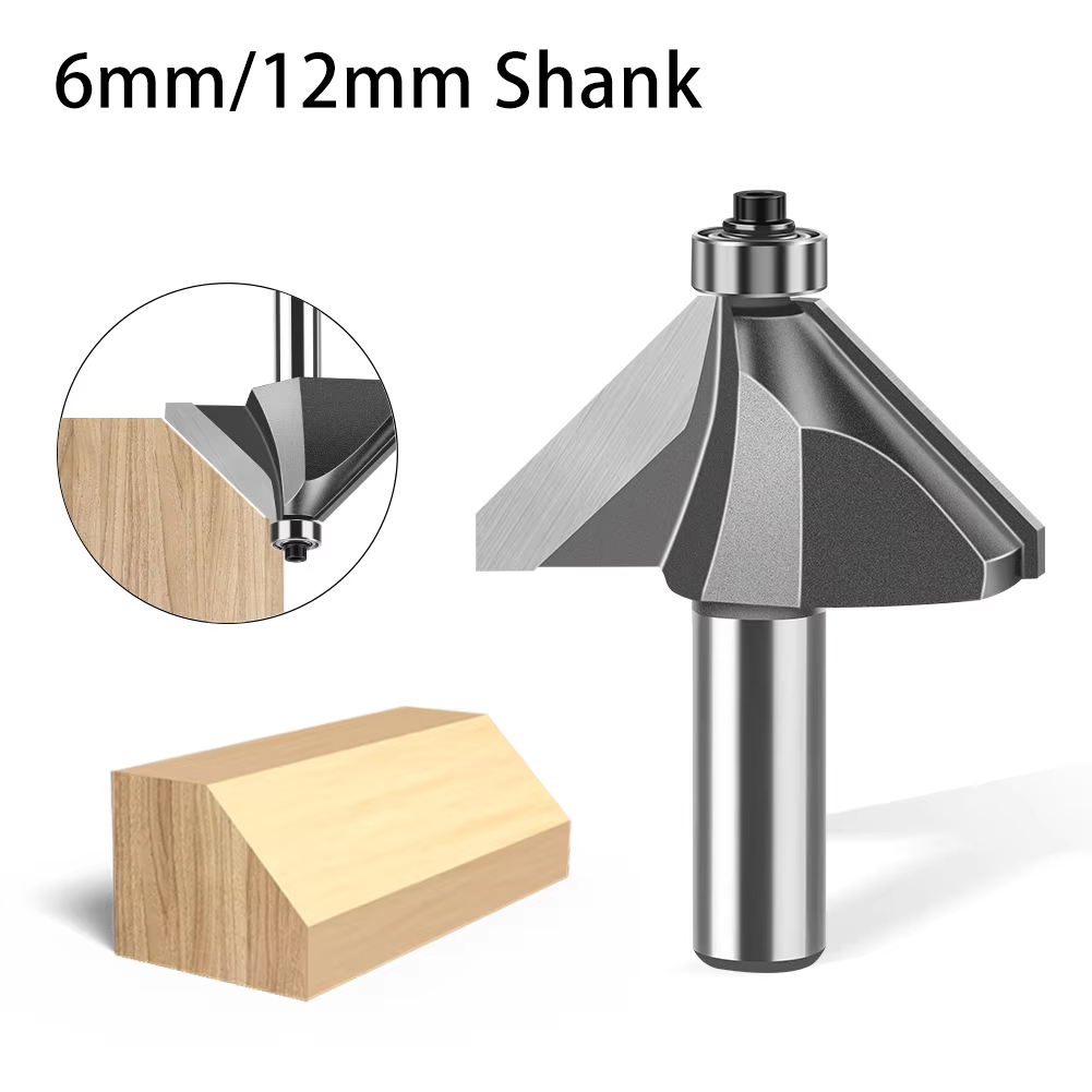 Woodworking Edge Corner Planer - 6mm 12mm Shank 45 Degree Bevel