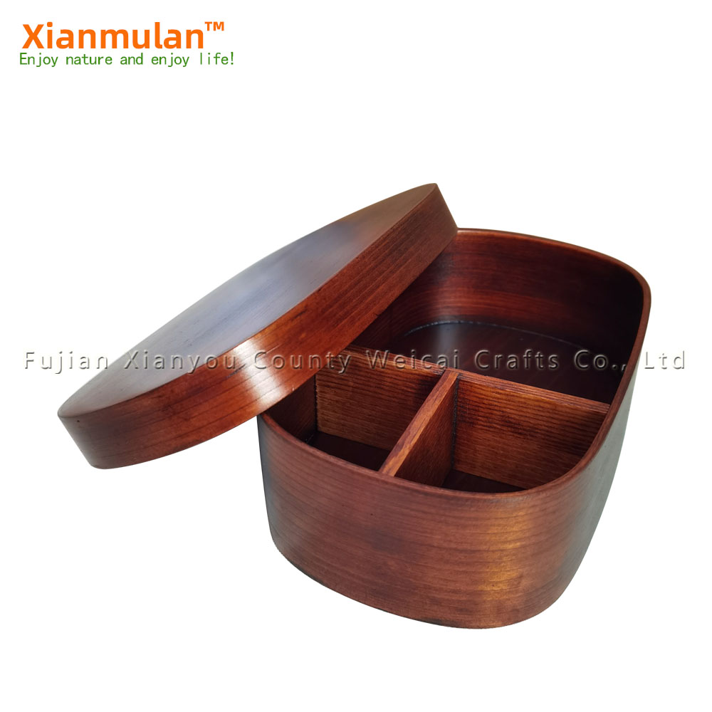 Woodworking In Japanese - Natural Wooden Bento Box Square Lunch
