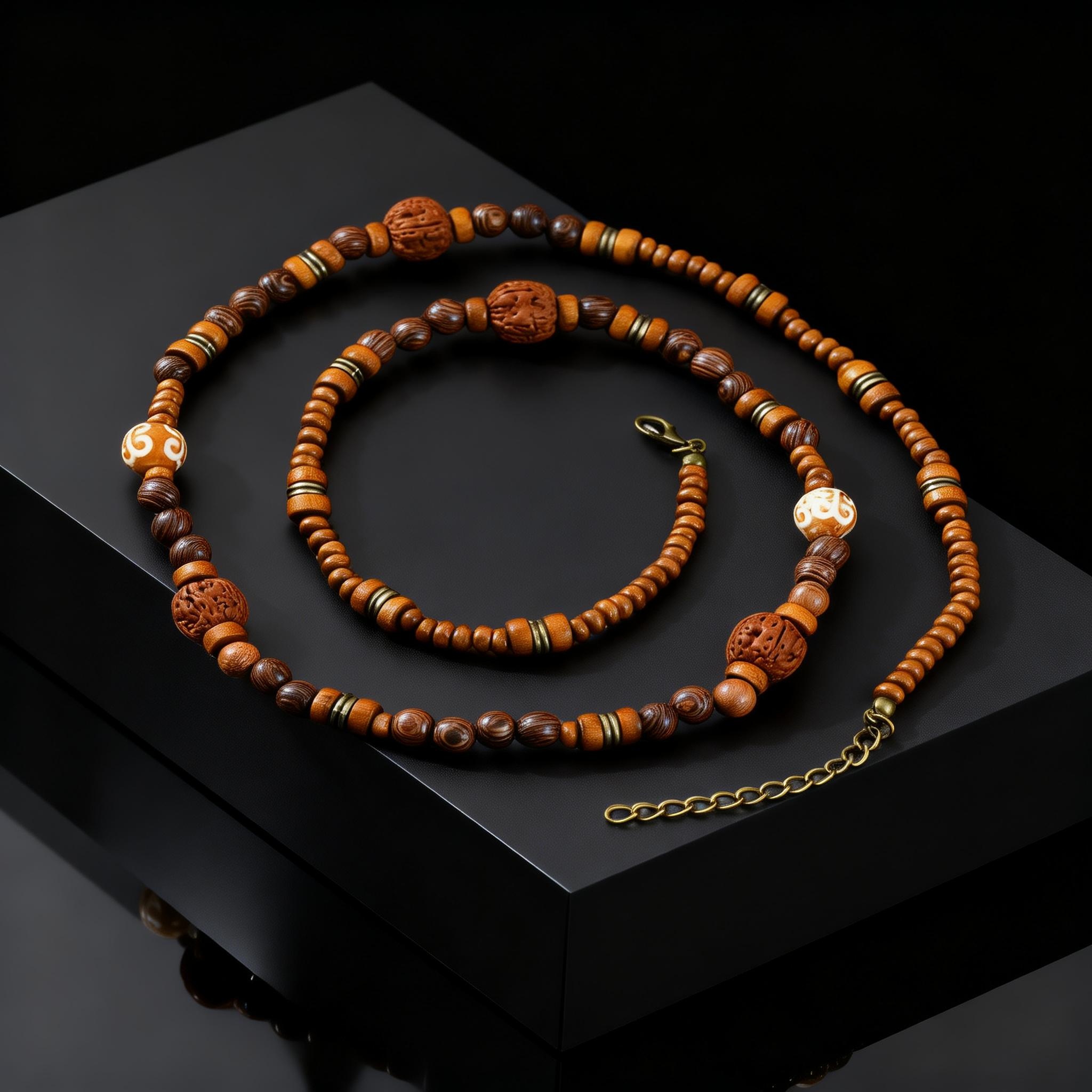 Fashion Walnut Wood Bead Neckl - огляд і ціна Woodworking Nc