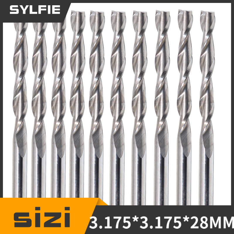 10pcs Double Flute Spiral Cutt - огляд і ціна Woodworking Nc
