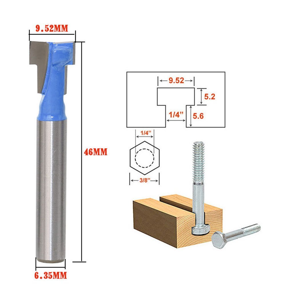 A11I 1/4 inch Shank T-Slot Cut - огляд і ціна Router Bits For Woodworking